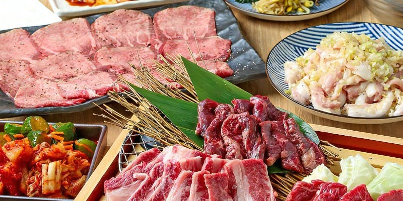 【昼宴会】大和牛カルビ、ハラミ、ロース王道メニューが全10種付いたコース