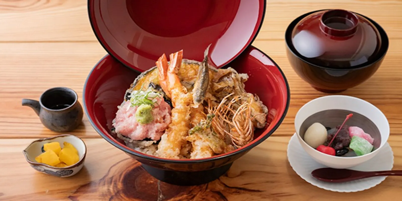 茶屋日乃丸の天丼と和甘味