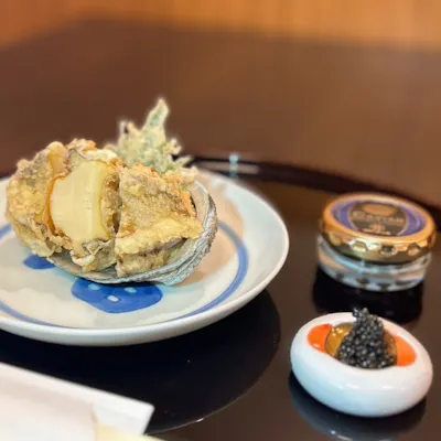 【一休限定】キャビアでいただく至高の鮑天