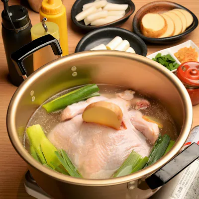 鶏一羽の旨みを味わう、きんざん名物タッカンマリ